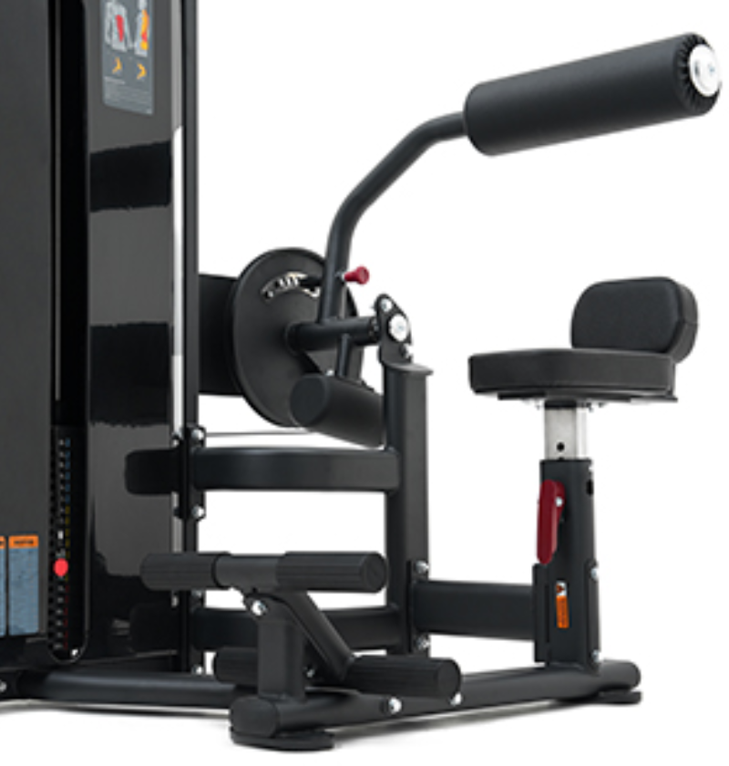 Abdominal Back Extension Black Selectorized Gym Equipment Close Up