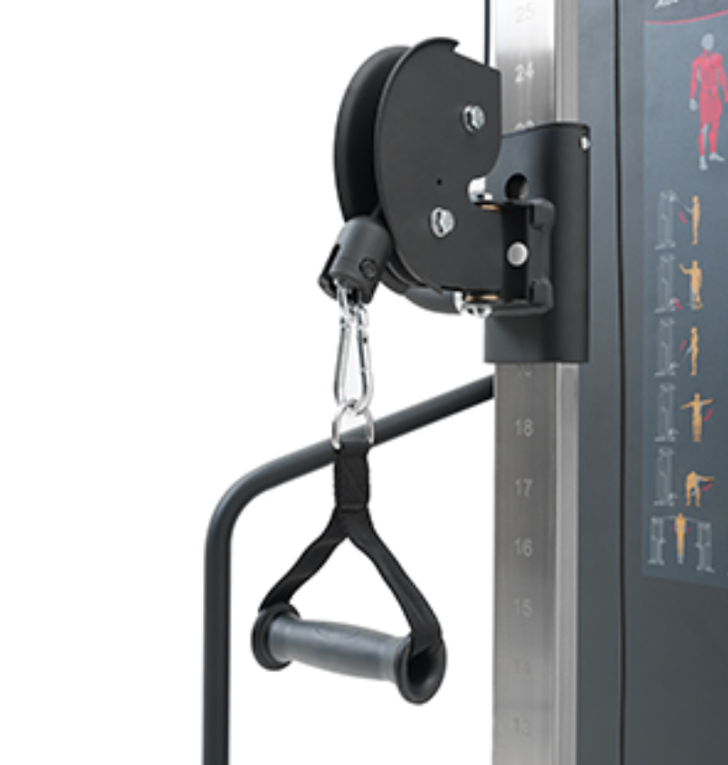 Adjustable Pulley Black Selectorized Gym Equipment Close Up