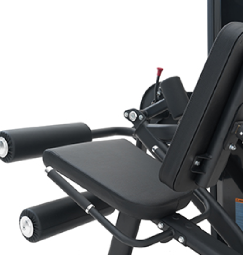 Leg Curl Extension Black Selectorized Gym Equipment Close Up