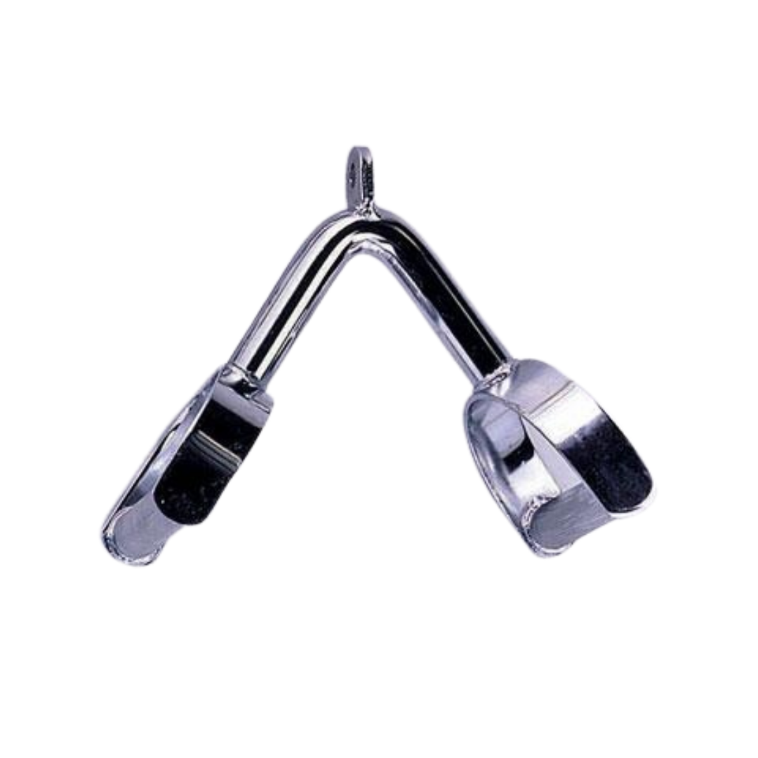 Metal gym clamps for dual-purpose bar attachment, designed for secure workouts.