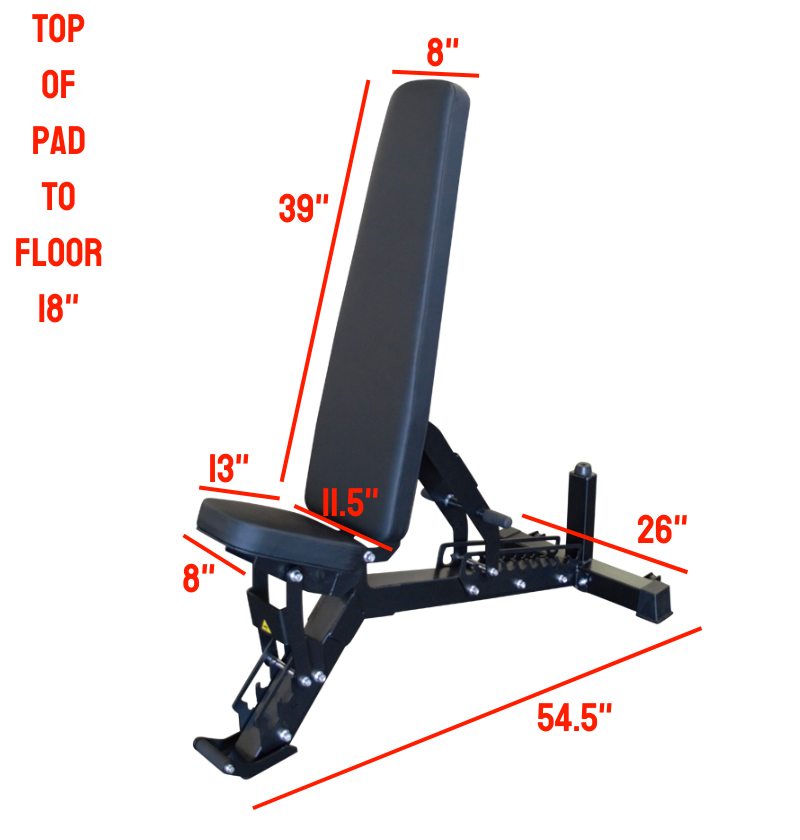 Monster 3 in 1 bench with measurements