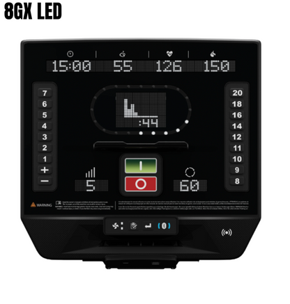 Black control panel with digital display and buttons on a white background