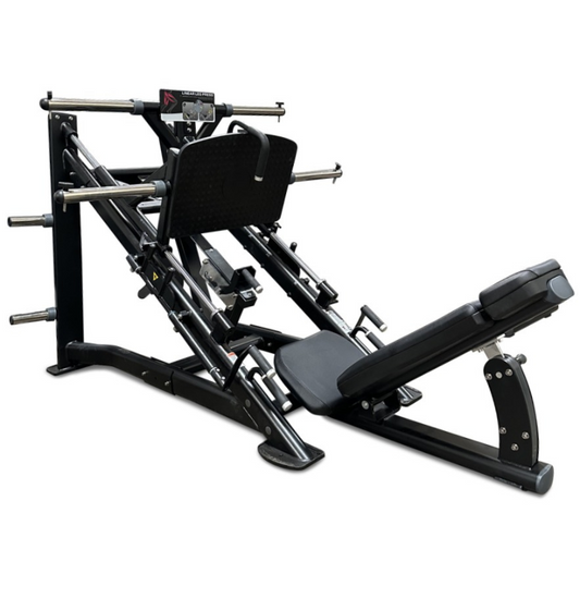 45 degree linear leg press pictured on a white background. 