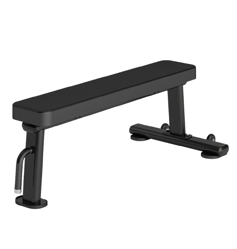 DR014 Flat Bench black workout bench displayed on white background