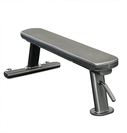 Flat Bench with wheels featuring a handle for easy transportation. 