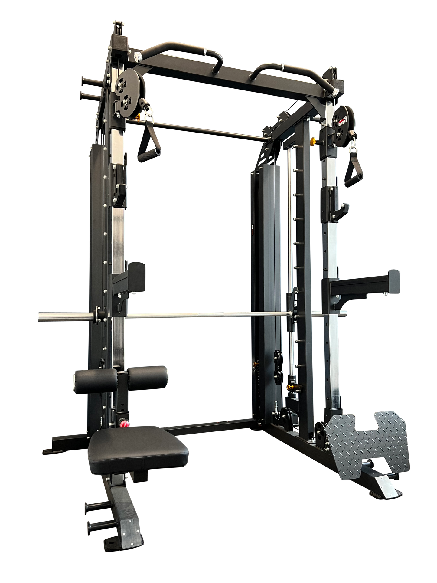 Black Smith Functional Trainer machine displayed, designed for strength training and functional workouts