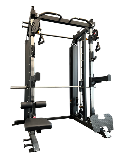 Black Smith Functional Trainer machine displayed, designed for strength training and functional workouts