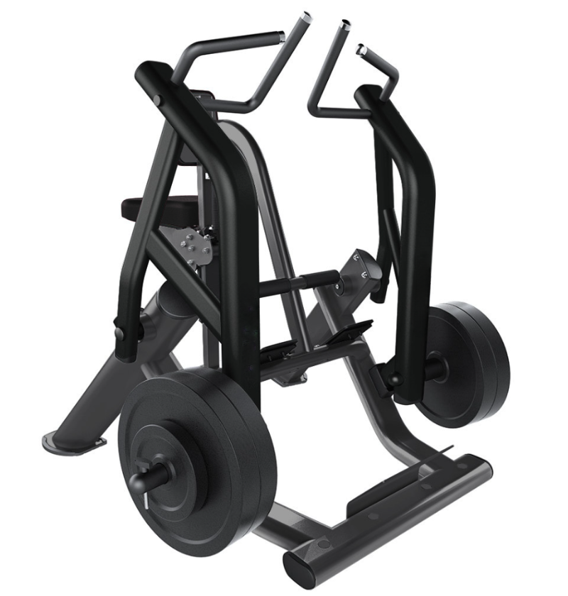 L6704 Plate Loaded Row black workout machine displayed on white background 