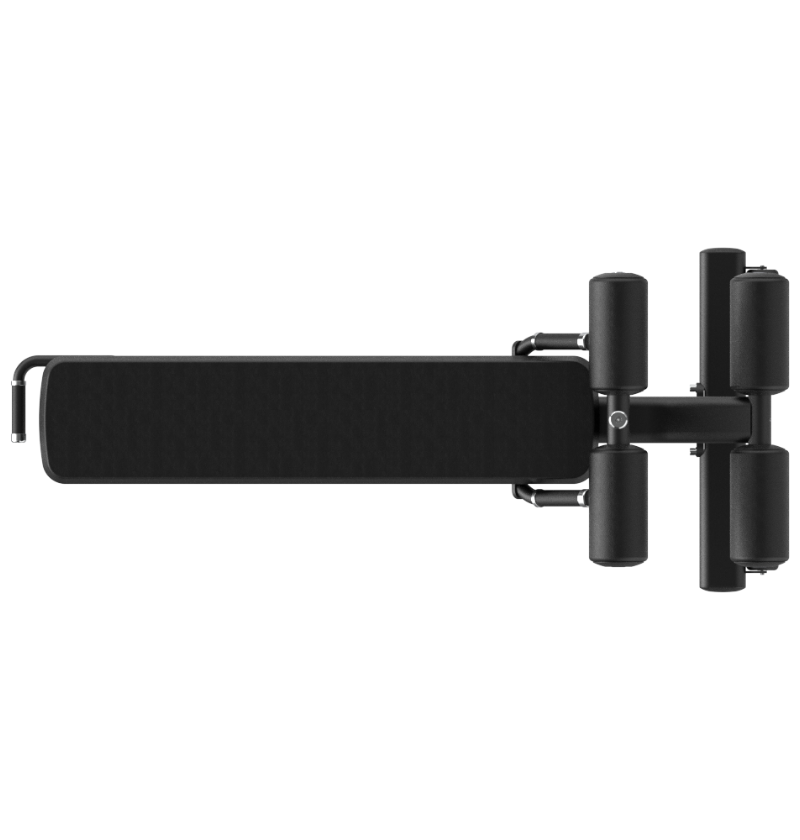 Black adjustable decline bench on a white background