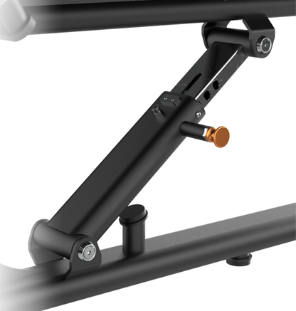 Close-up of a black metal bracket on a white background
