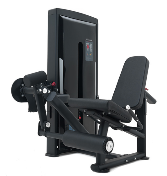 Leg Extension Black Selectorized Gym Equipment Displayed on a White 
Background 