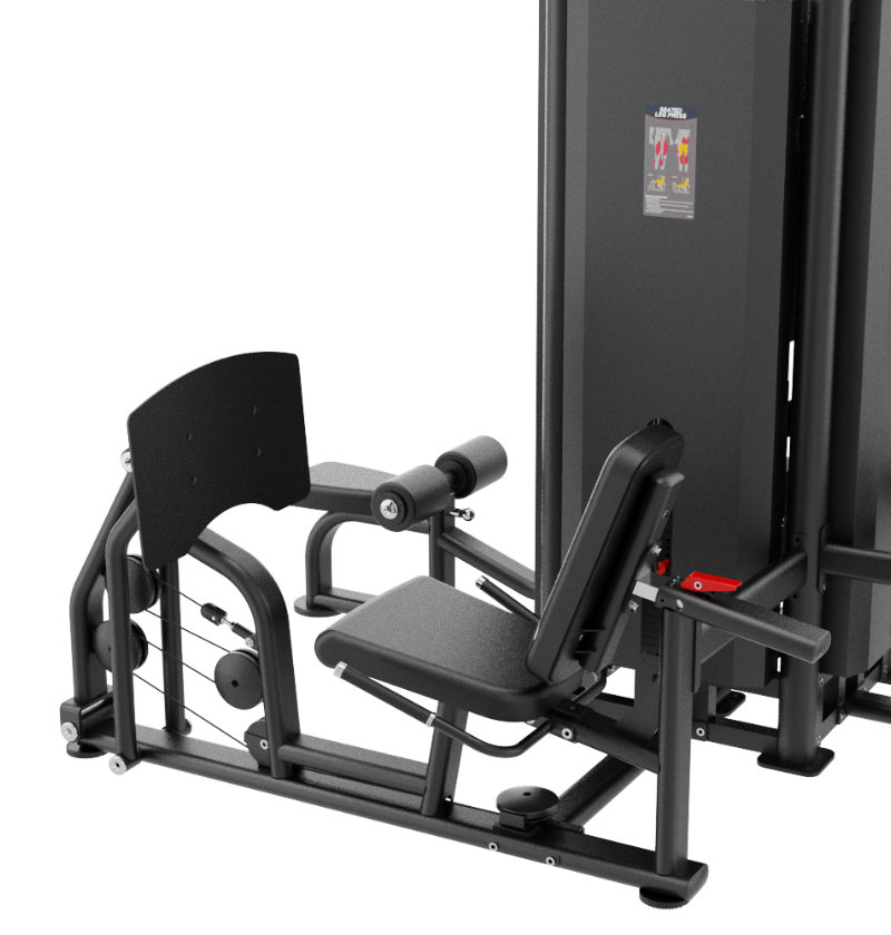 4 Stack Multi Station Black Gym Equipment Displayed on a White Background 