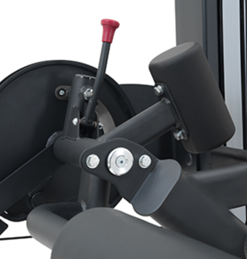Leg Curl Extension Black Selectorized Gym Equipment Close Up