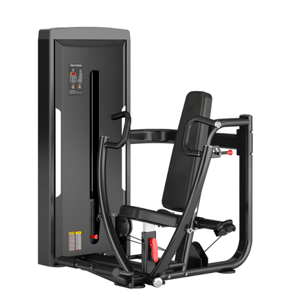 Iso Chest Press Black Selectorized Gym Equipment Displayed on a White Background 