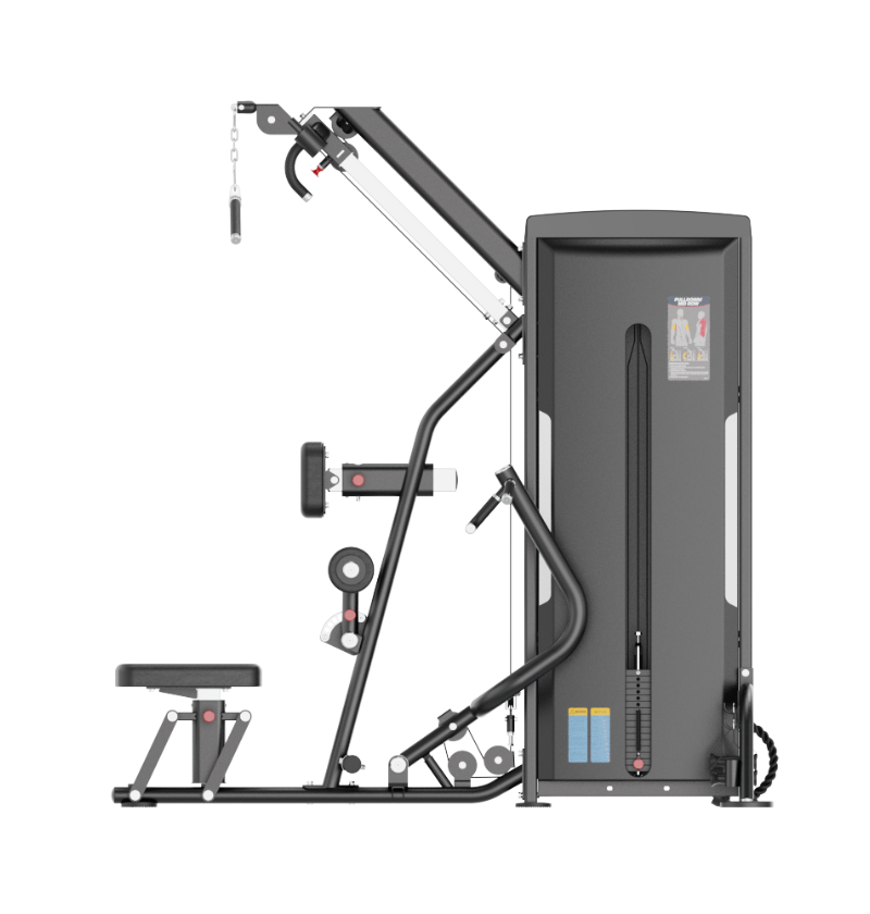 Multi Pulldown Row Black Selectorized Exercise Machine Gym Equipment Displayed on a White Background 