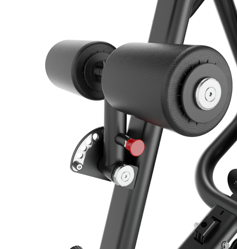 Multi Pulldown Row Black Selectorized Exercise Machine Gym Equipment Close Up Of Roller Pads 