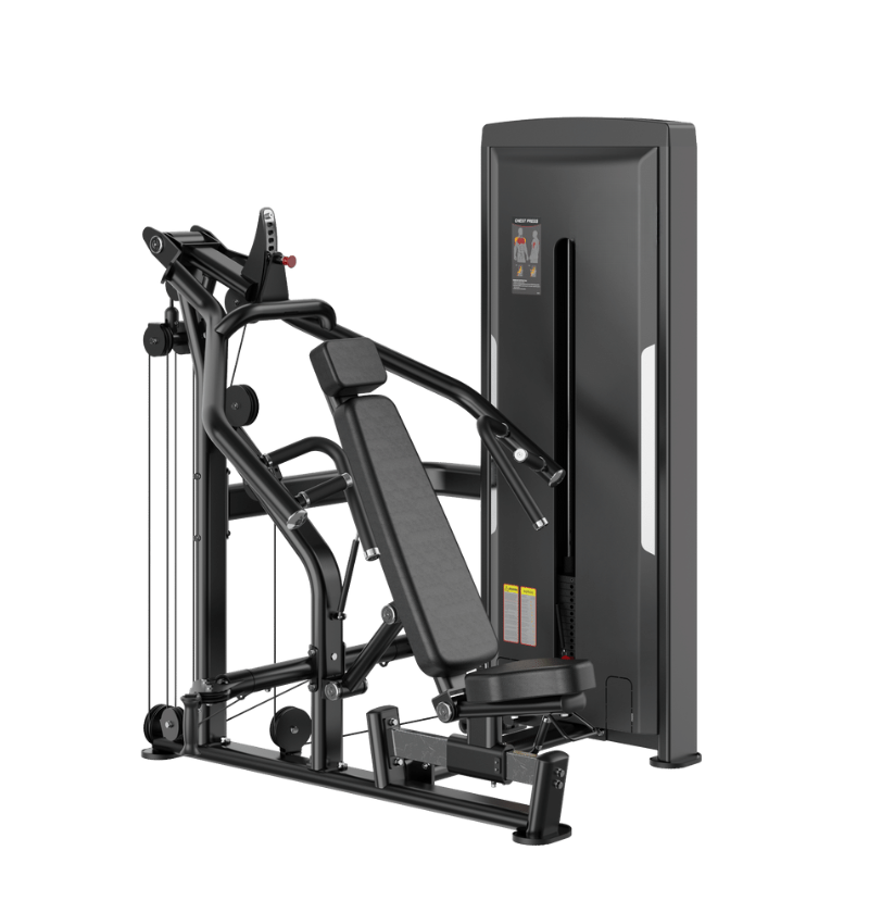 Multi Press Black Selectorized Exercise Machine Gym Equipment Displayed on White Background 
