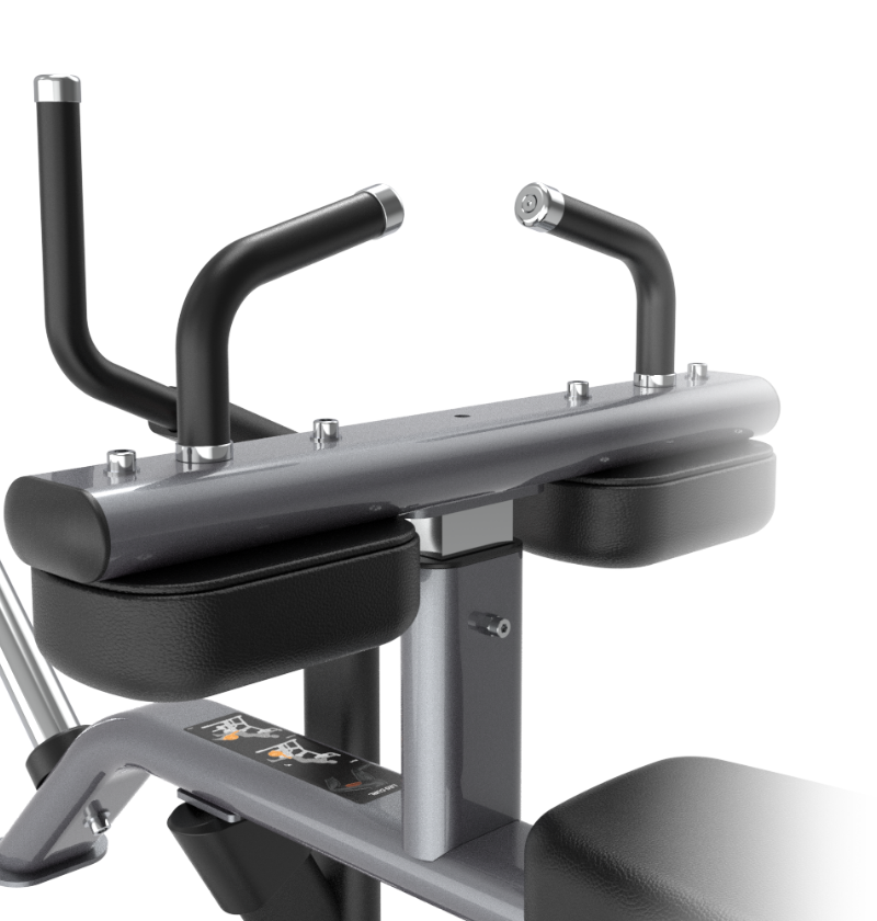 Seated calf raise workout machine close up multi grip handles 