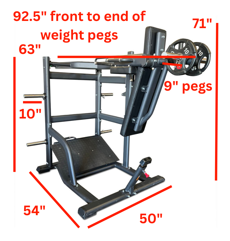 Pendulum Squat with measurements 