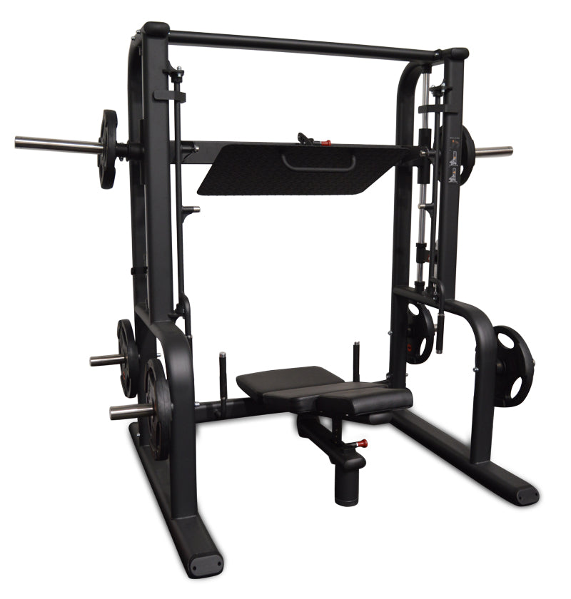 vertical leg press on white background