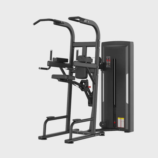 Assisted Chin Dip Black Selectorized Gym Equipment Display Video 360