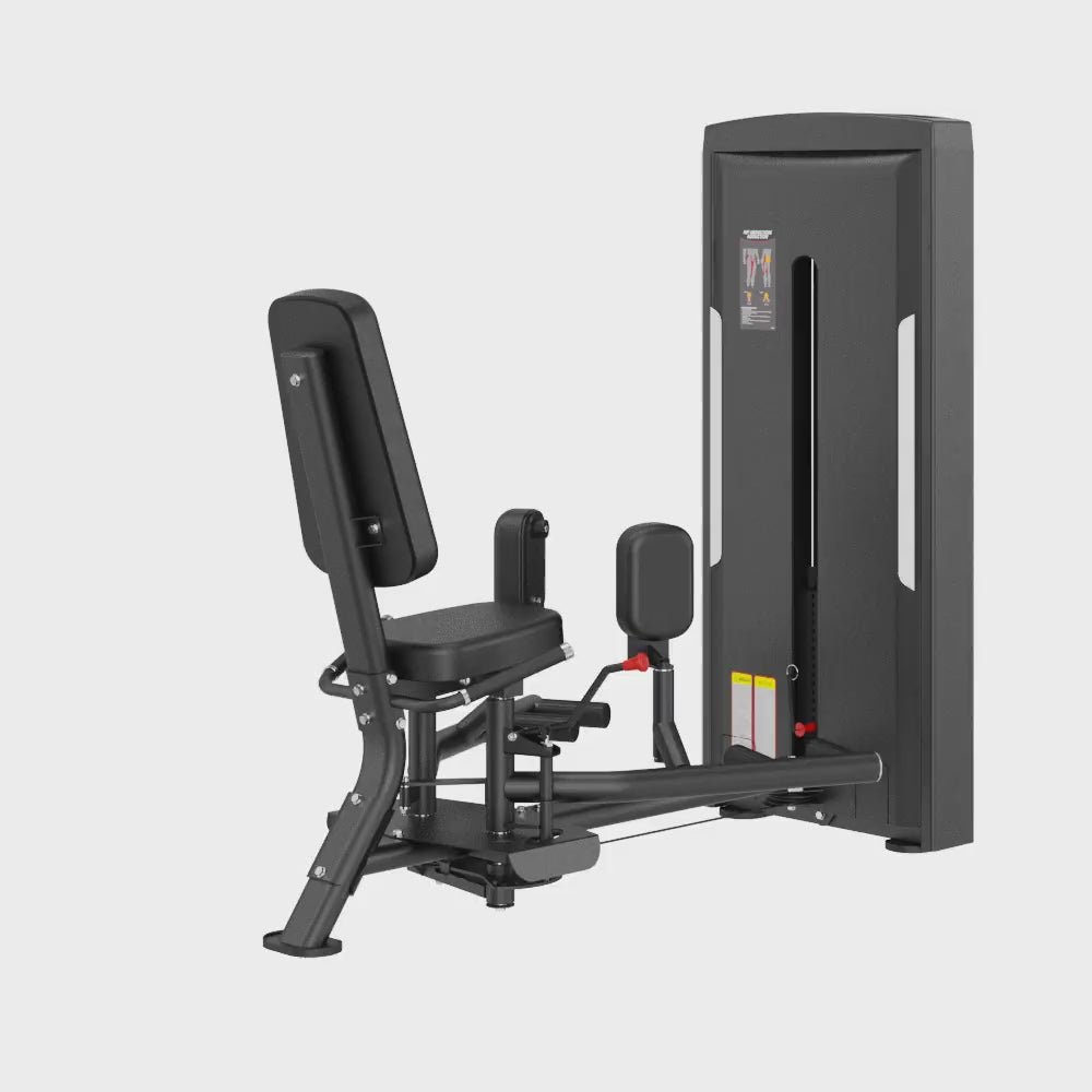 Hip Abduction Adduction Black Selectorized Gym Equipment Display Video