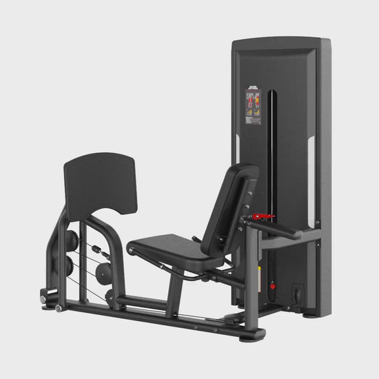 Seated Leg Press Black Selectorized Gym Equipment Display Video 360