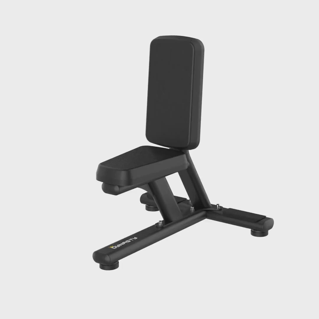 Video of a black tricep seat on a white background