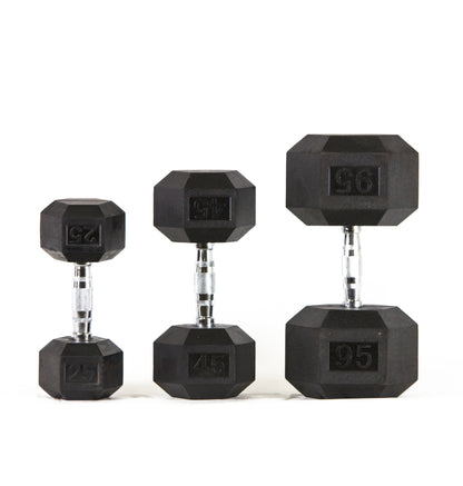rubber hex dumbbells 