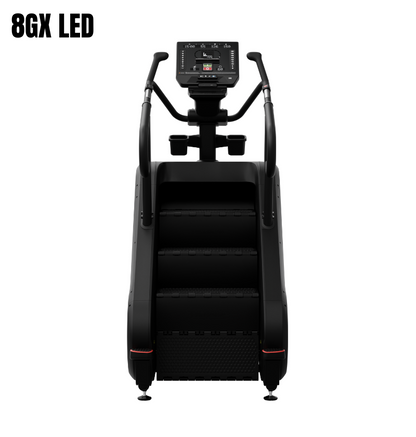 Black stair stepper with LED display on a white background, featuring '8GX LED' text.