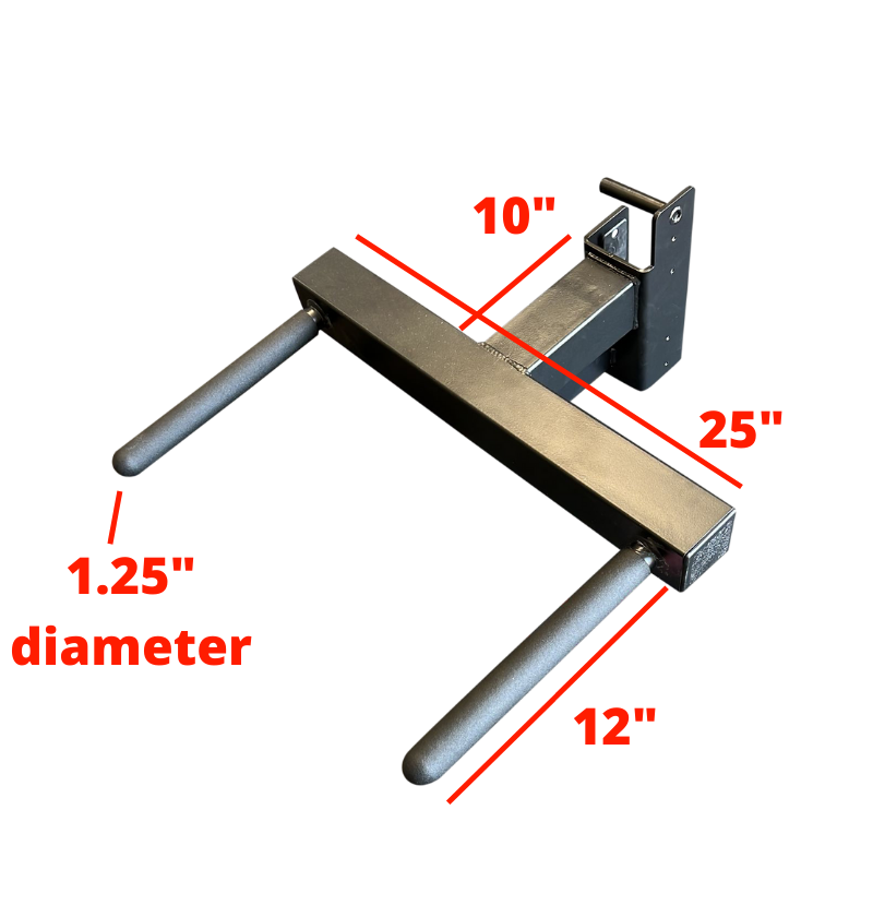 Dip Bar Attachment with labeled dimension 