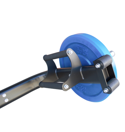 open trap bar weight and handle close up 