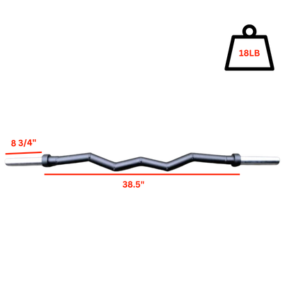 Fat Curl Bar with dimensions 