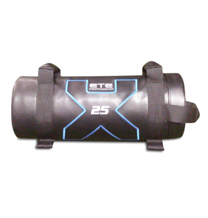 A 25 lb power bag dumbbell displayed on a clean white background