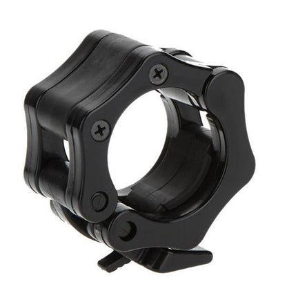 Black standard locking collars for weights.