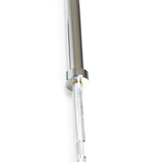 A 45 LB metal bar on a white background, commonly used for weightlifting and strength training exercises.