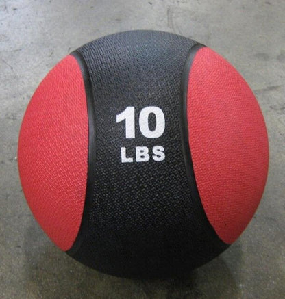 Red and Black Rubber Medicine Ball 10lb