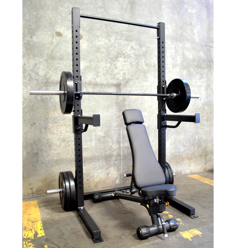 An image showcasing a basic squat rack package deal from E.T.E.