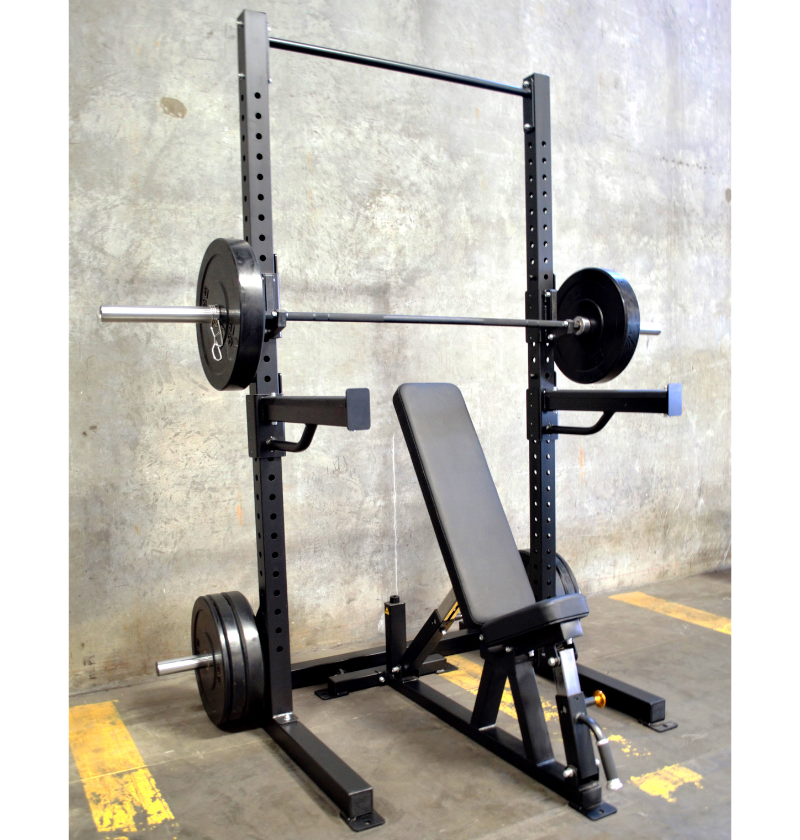 An image showcasing a basic squat rack package deal from E.T.E.