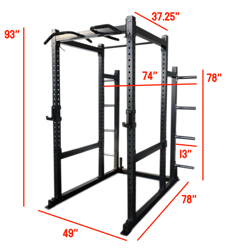 Deluxe Power Cage Labeled with Dimensions 